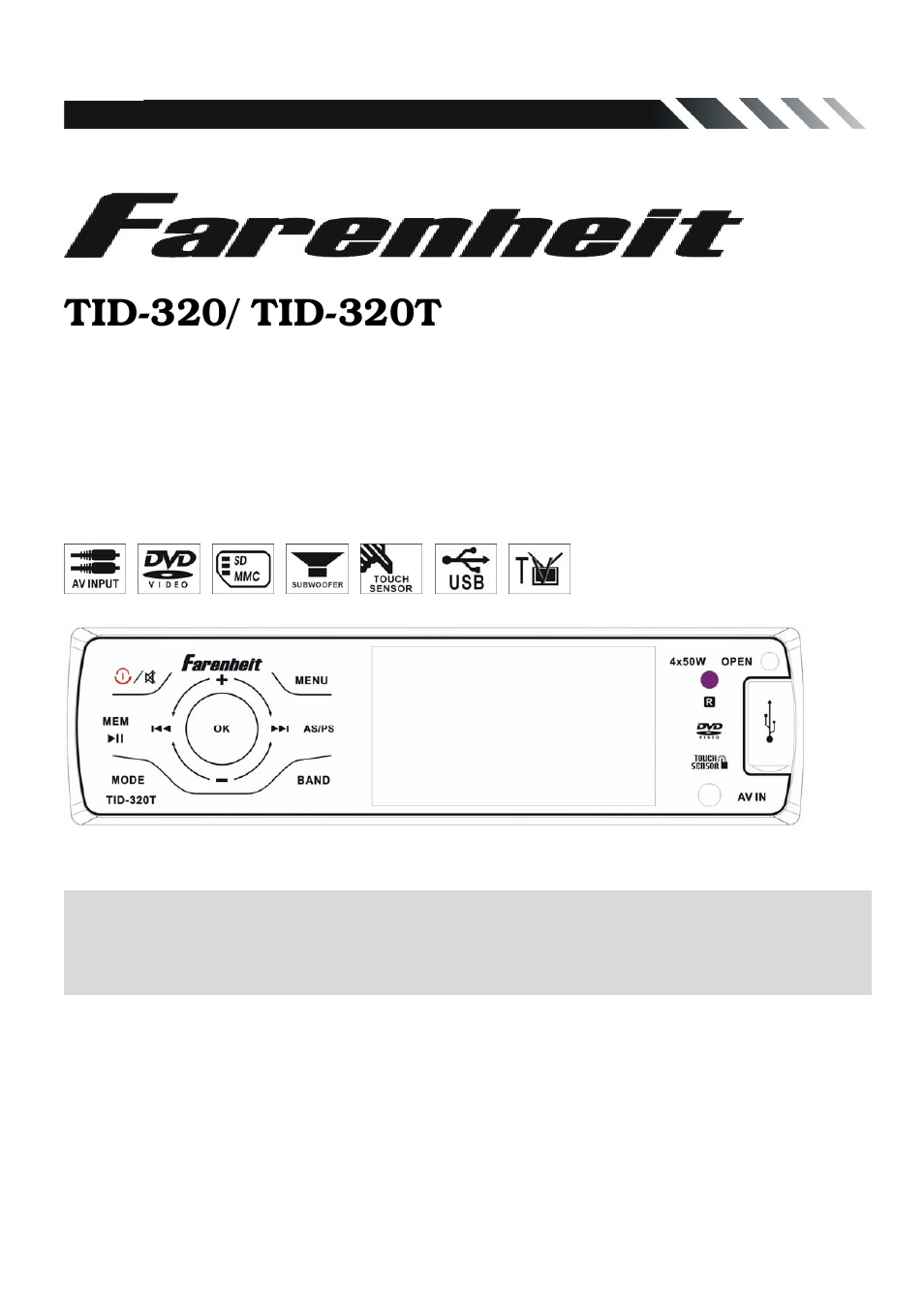 Farenheit Technologies TID-320 User Manual | 25 pages