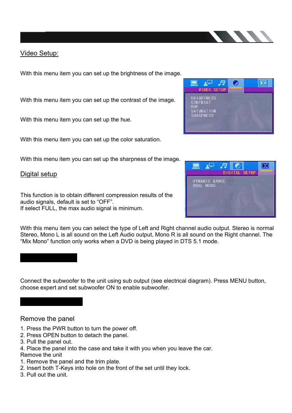 Other functions, Anti-theft system | Farenheit Technologies TID-320 User Manual | Page 22 / 25