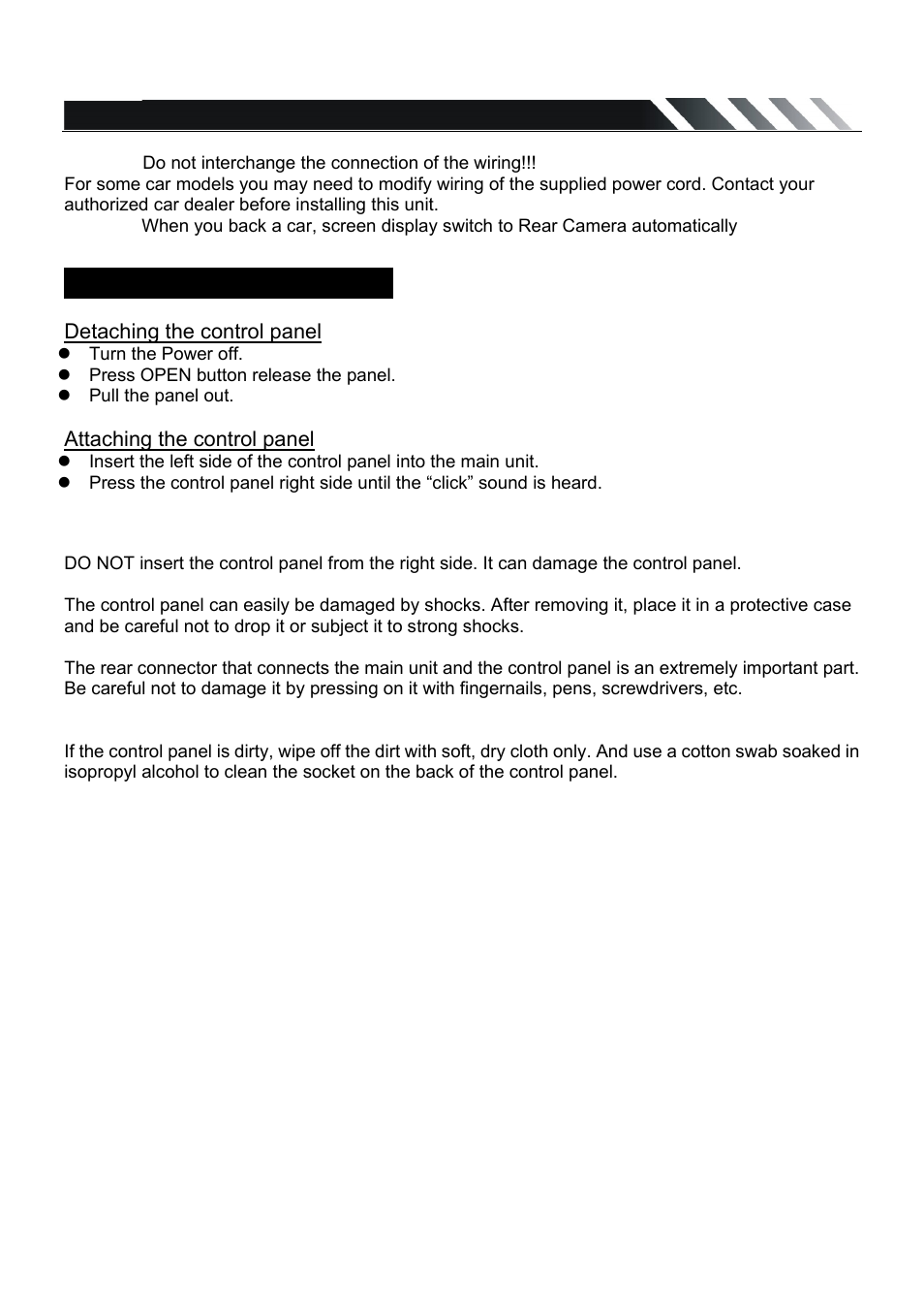 Detachable control panel | Farenheit Technologies DVD-22T User Manual | Page 7 / 25