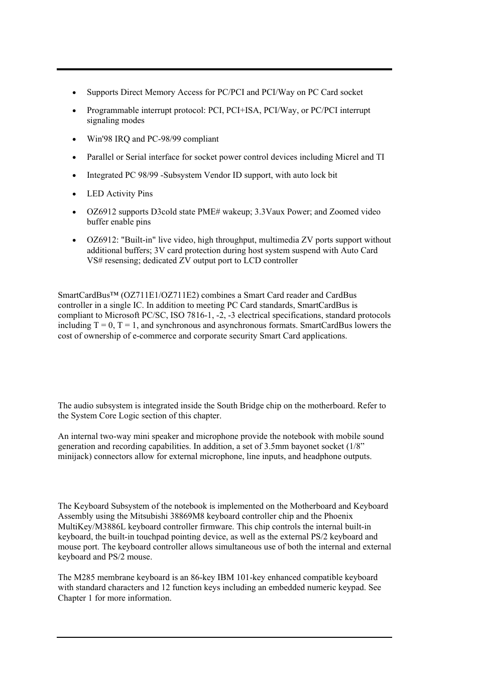12 audio subsystem, 13 keyboard and pointing device, Hardware functional overview | FIC M296 User Manual | Page 115 / 175