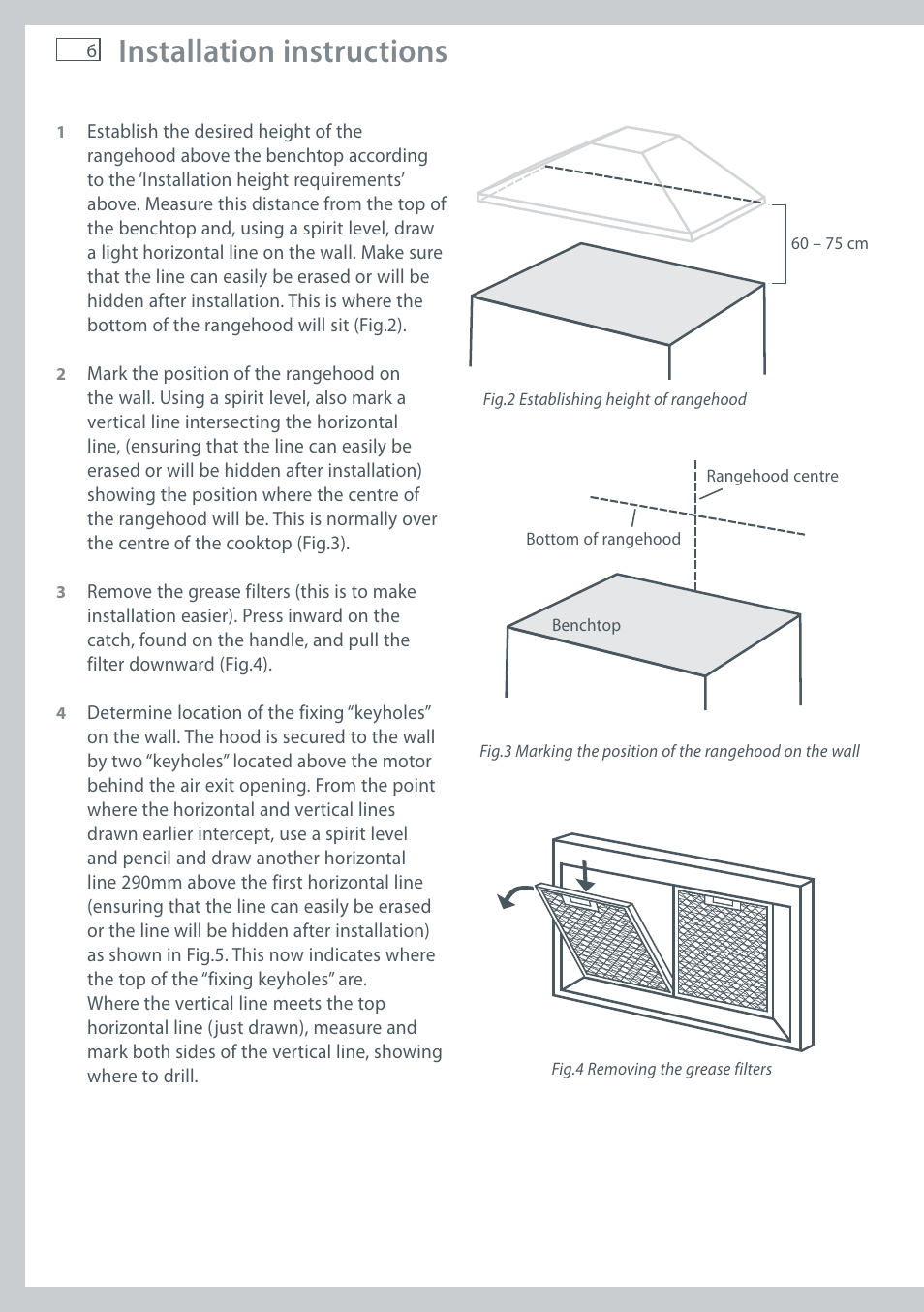Installation instructions | Fisher & Paykel WALL CANOPY HC90PCHTX1 User Manual | Page 8 / 16