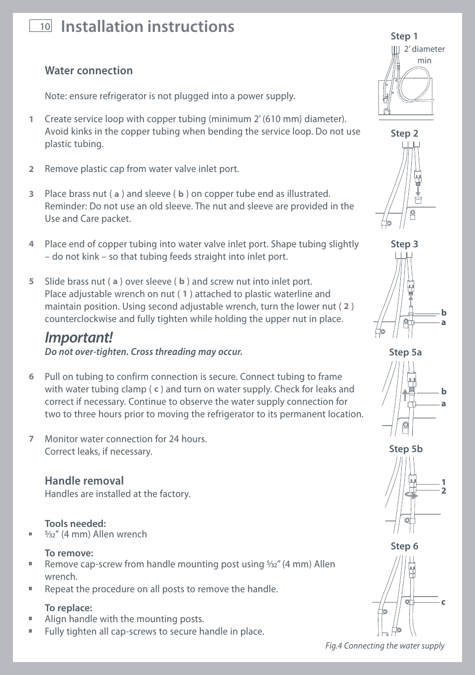 Installation instructions, Important | Fisher & Paykel RX256 User Manual | Page 12 / 148