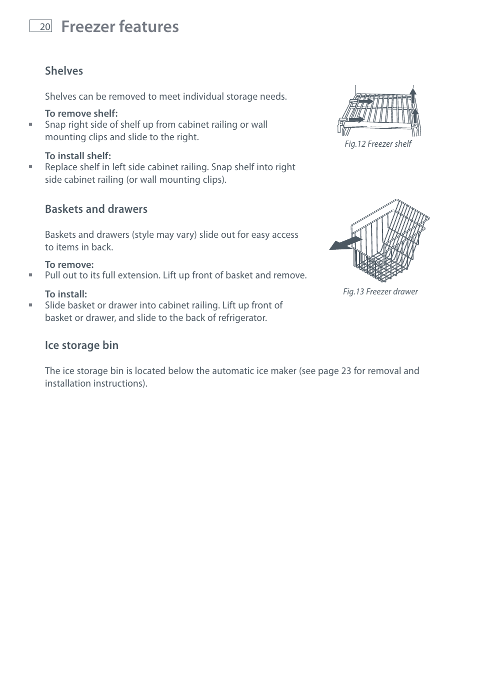 Freezer features | Fisher & Paykel RX256 User Manual | Page 22 / 148