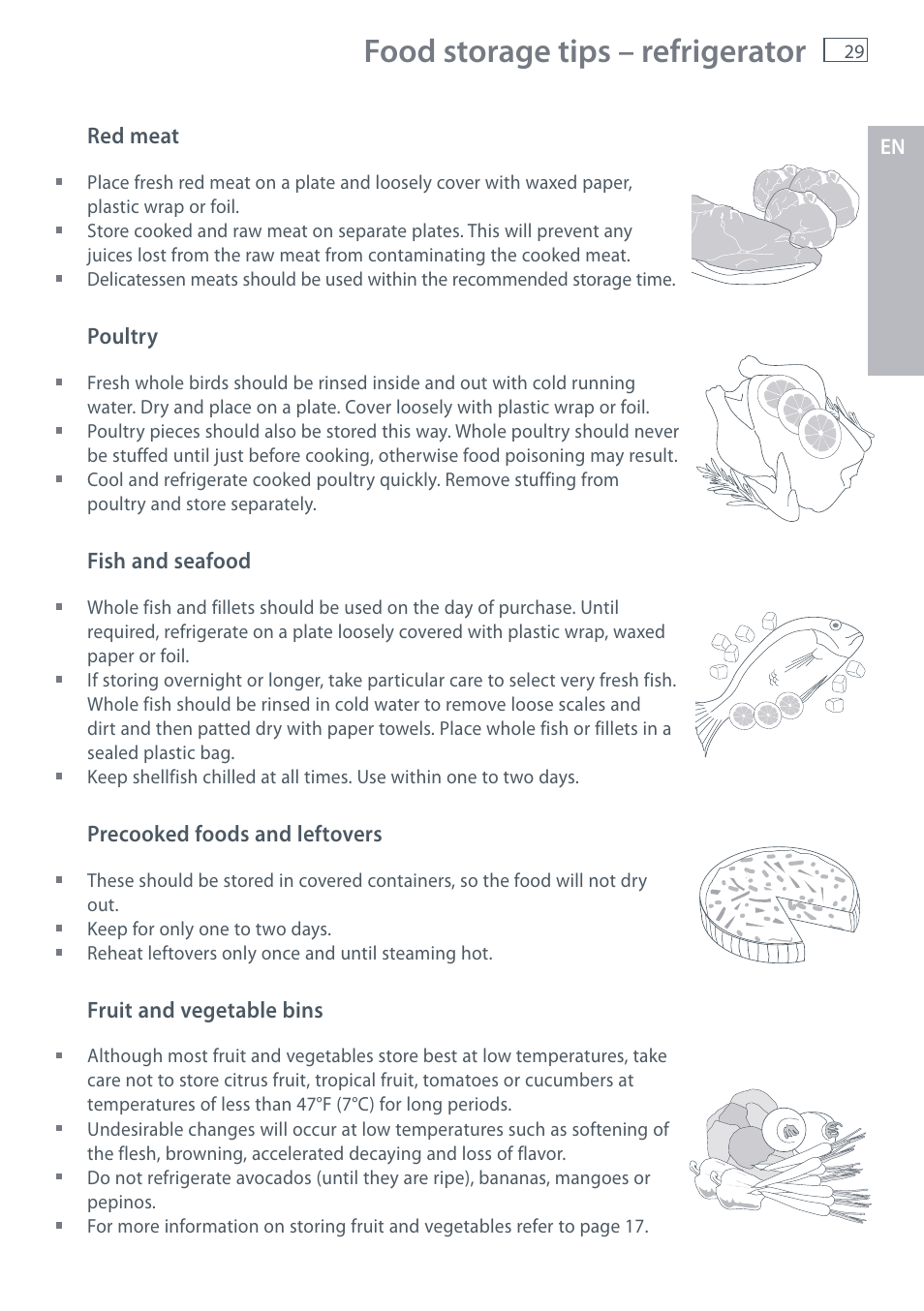 Food storage tips – refrigerator | Fisher & Paykel RX256 User Manual | Page 31 / 148
