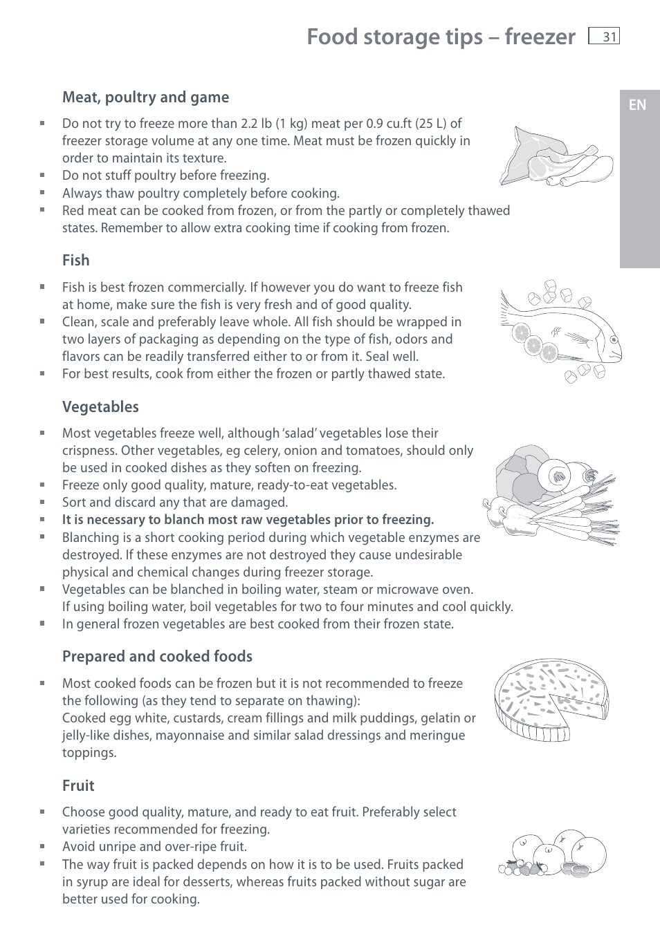 Food storage tips – freezer | Fisher & Paykel RX256 User Manual | Page 33 / 148