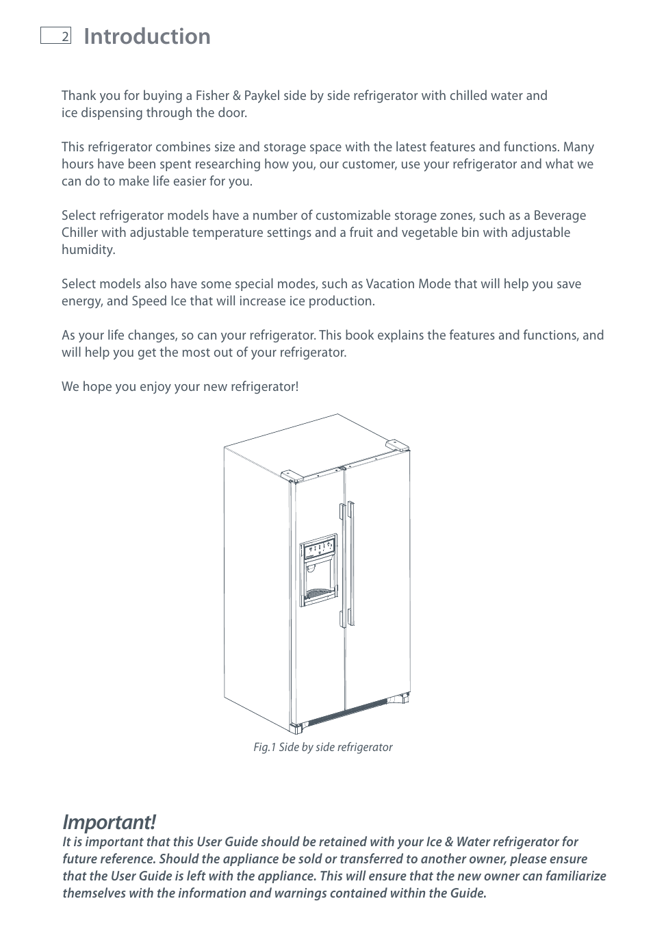 Introduction, Important | Fisher & Paykel RX256 User Manual | Page 4 / 148