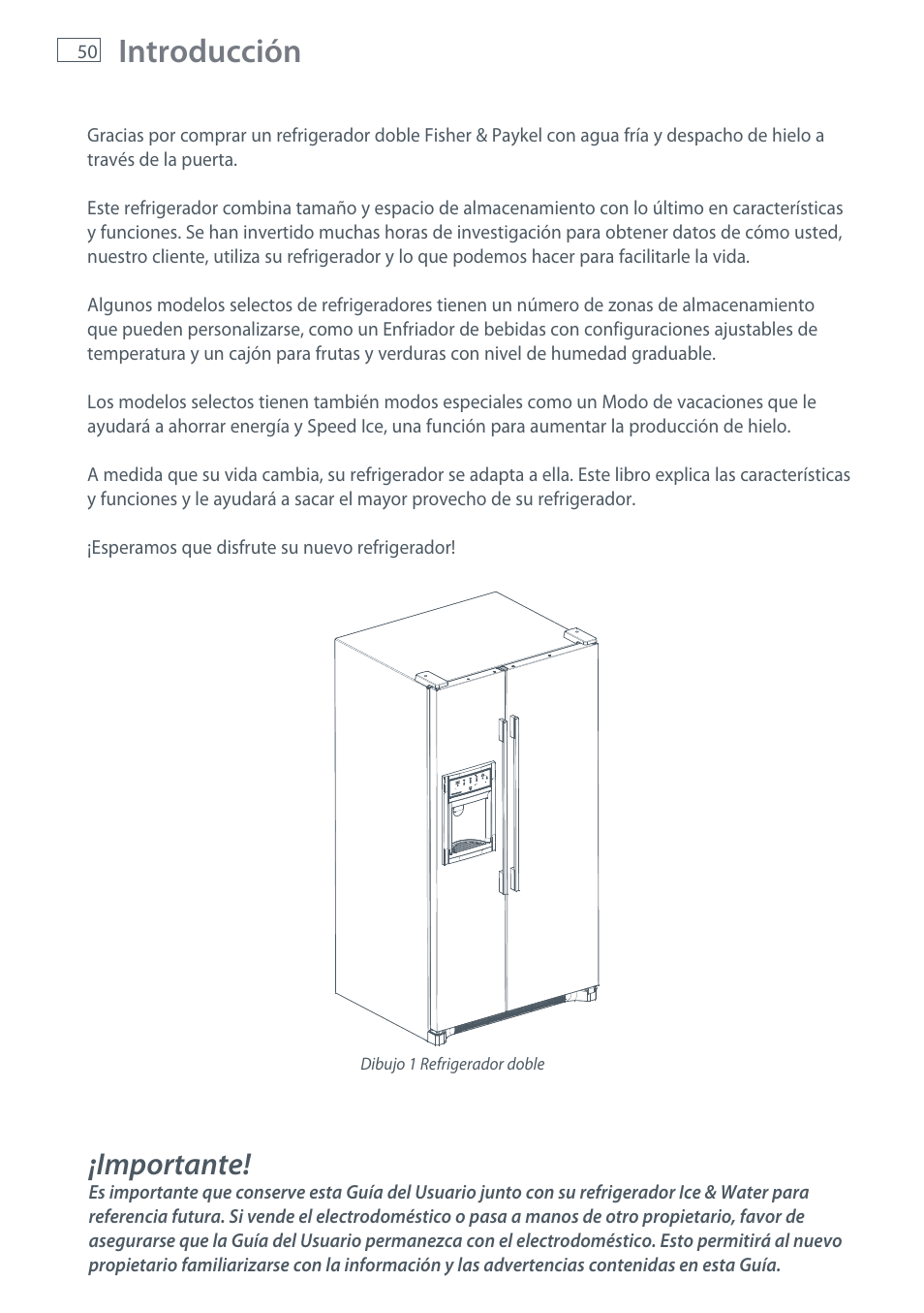 Introducción, Importante | Fisher & Paykel RX256 User Manual | Page 52 / 148