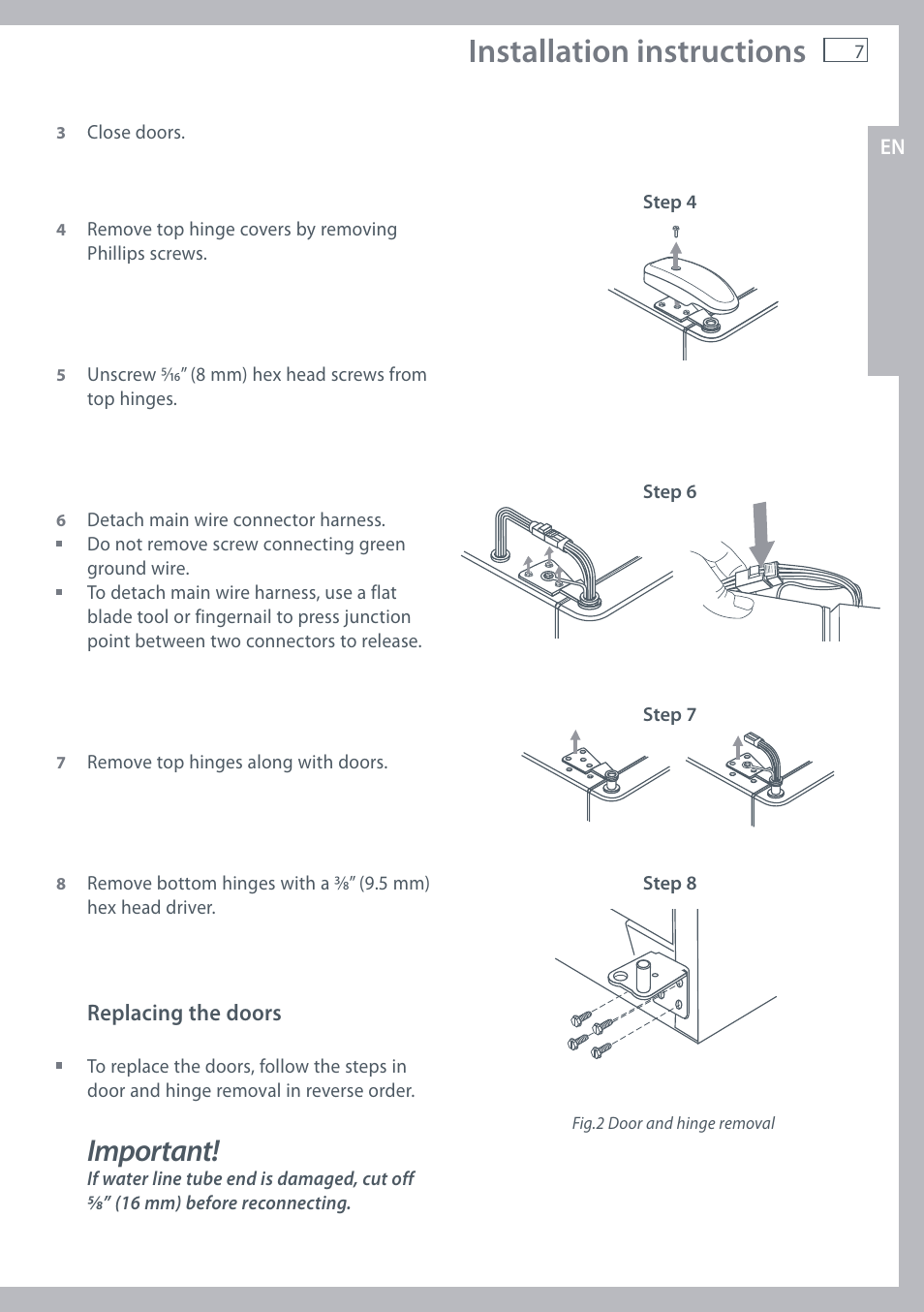 Installation instructions, Important | Fisher & Paykel RX256 User Manual | Page 9 / 148