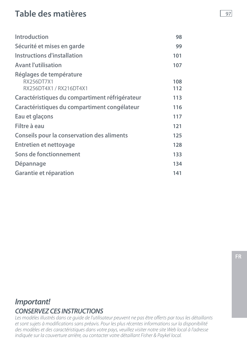 Fisher & Paykel RX256 User Manual | Page 99 / 148