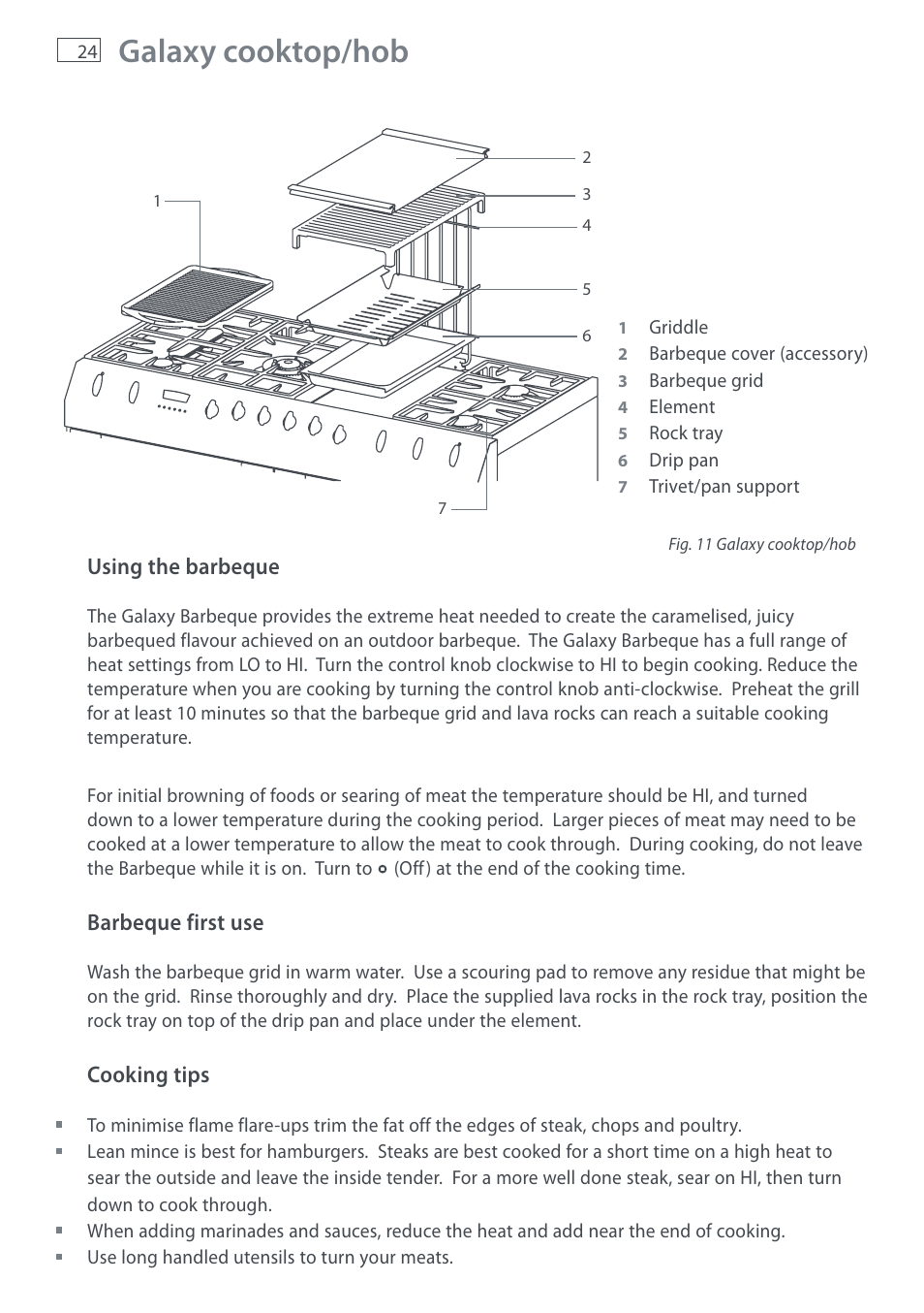 Galaxy cooktop/hob | Fisher & Paykel DI1203 User Manual | Page 26 / 36