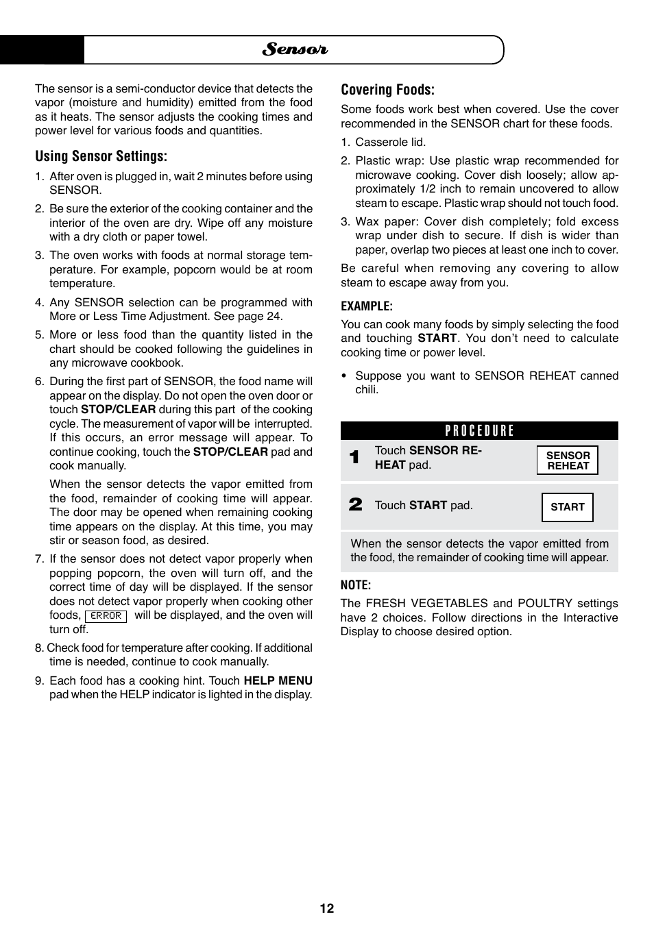 Sensor | Fisher & Paykel MO-24SS User Manual | Page 13 / 33