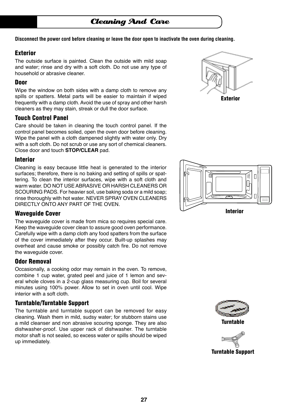 Cleaning and care | Fisher & Paykel MO-24SS User Manual | Page 28 / 33