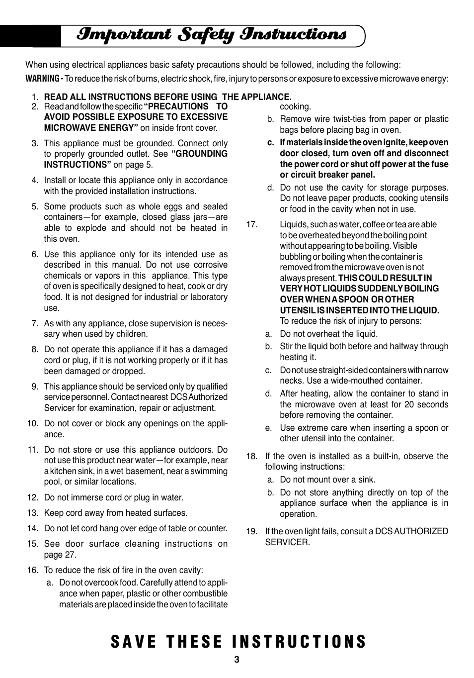 Important safety instructions | Fisher & Paykel MO-24SS User Manual | Page 4 / 33