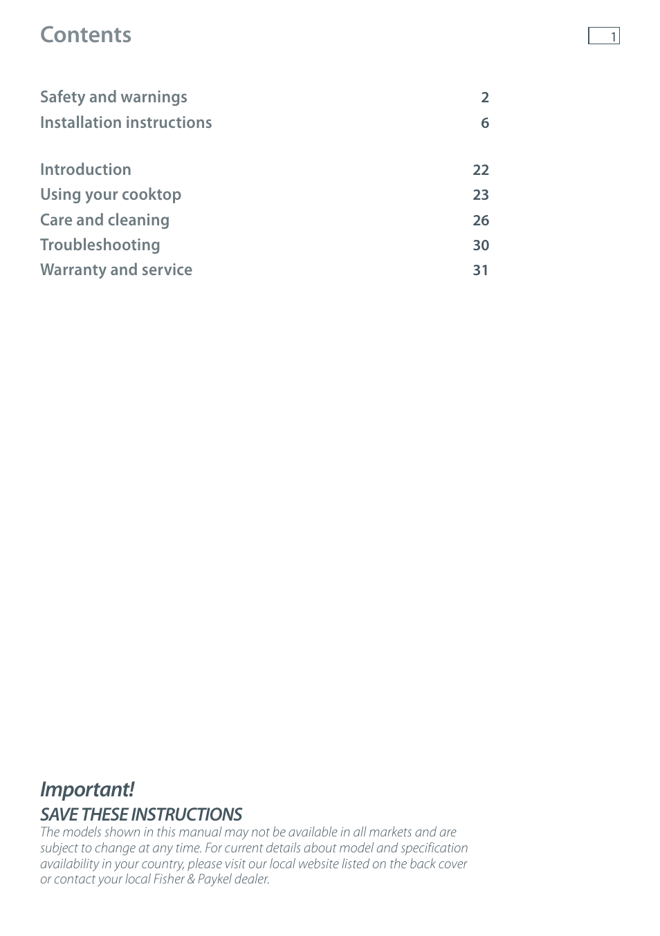 Fisher & Paykel CG755 User Manual | Page 3 / 36
