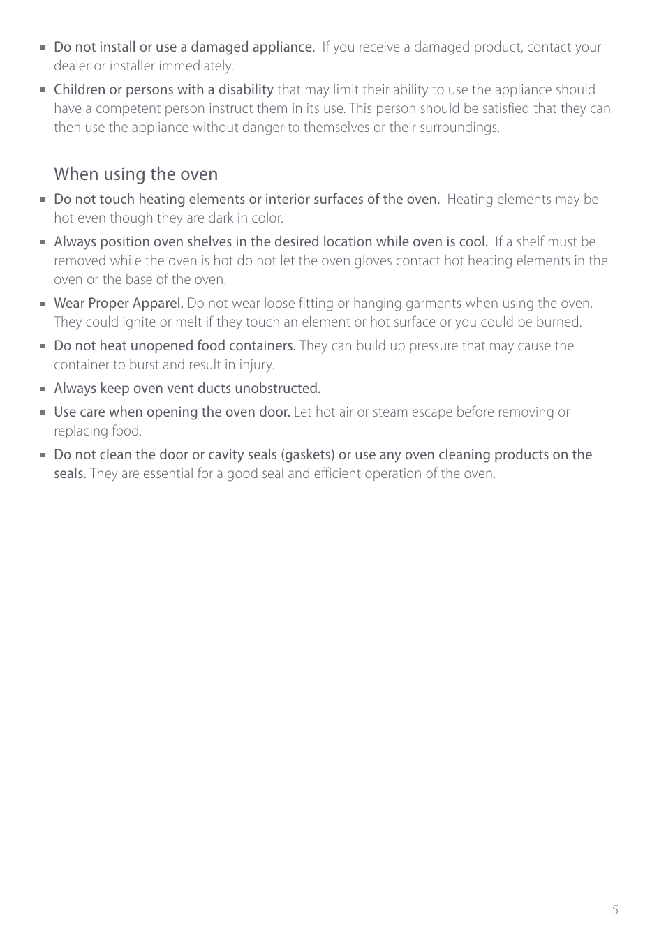 When using the oven | Fisher & Paykel Aerotech OD302 User Manual | Page 7 / 48