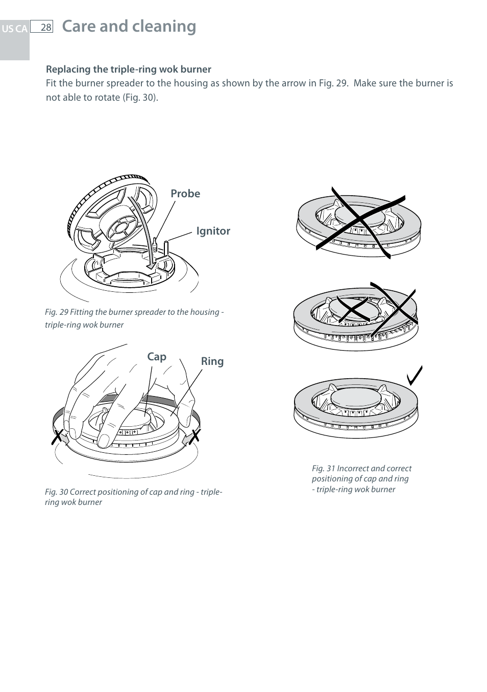 Care and cleaning | Fisher & Paykel CG122 User Manual | Page 30 / 96