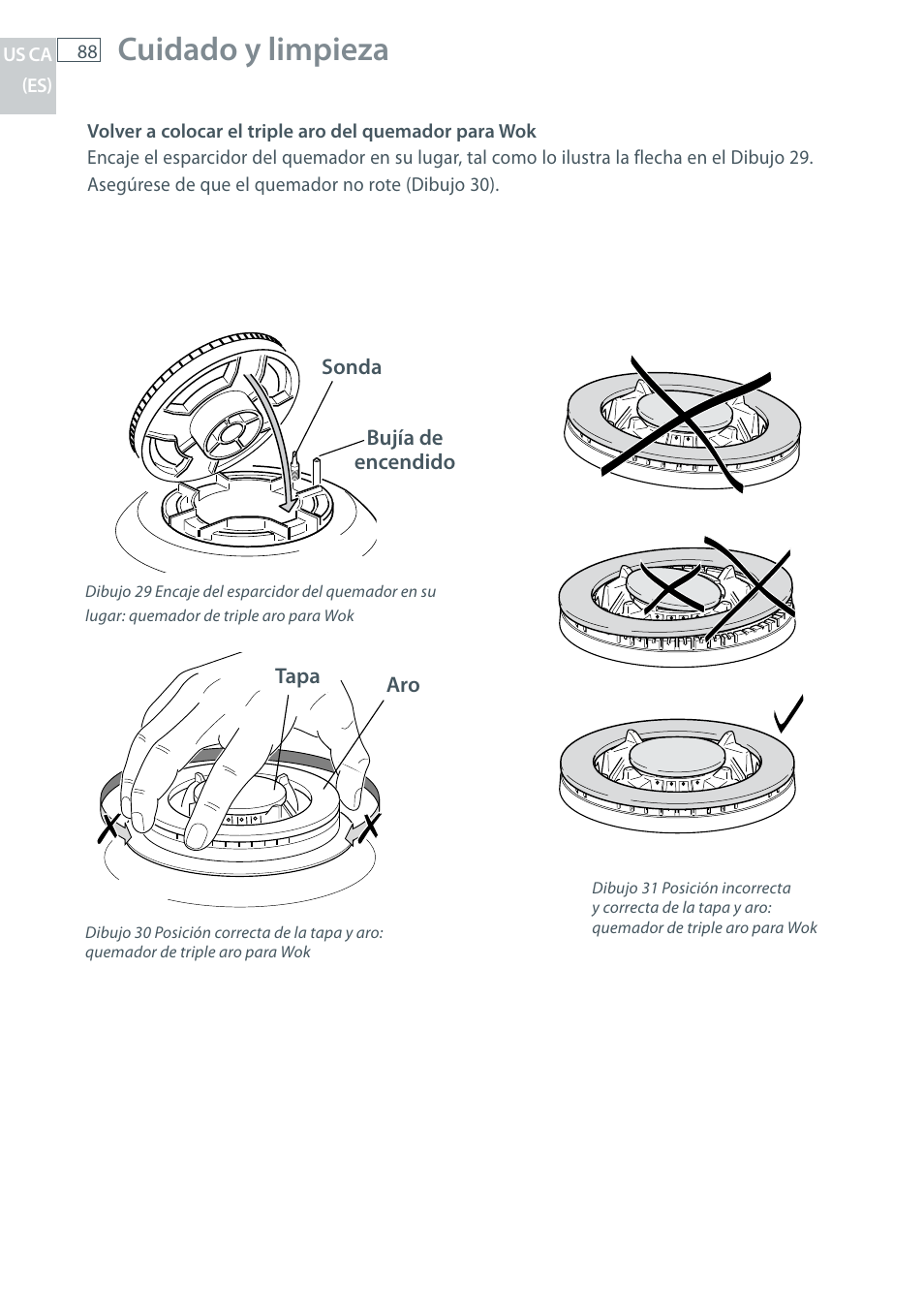 Cuidado y limpieza | Fisher & Paykel CG122 User Manual | Page 90 / 96