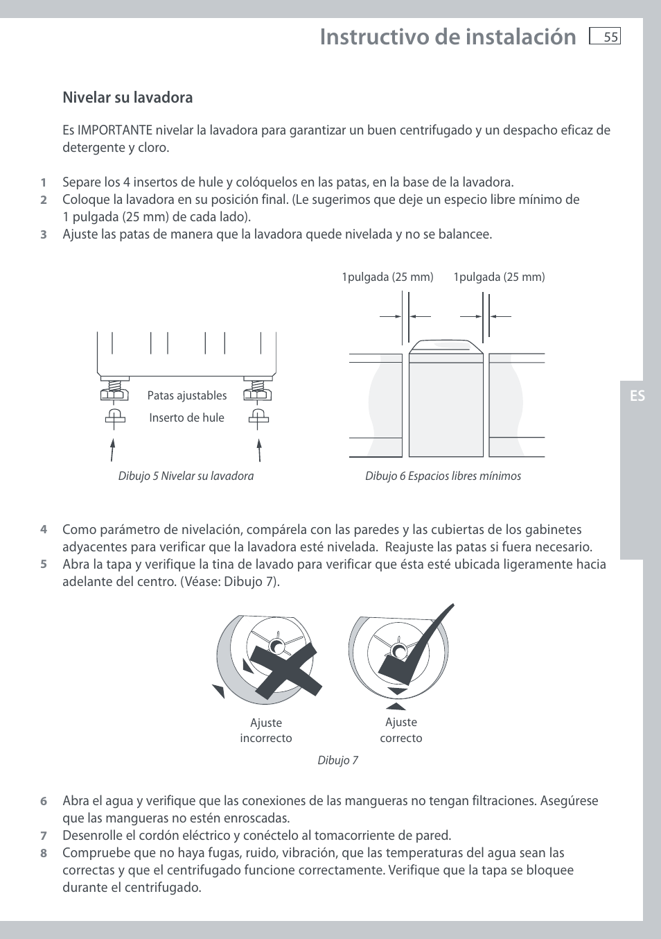 Instructivo de instalación | Fisher & Paykel AquaSmart WL37T26C User Manual | Page 57 / 124