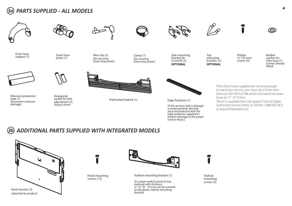 3a 3b | Fisher & Paykel DD24DCX7 User Manual | Page 4 / 21