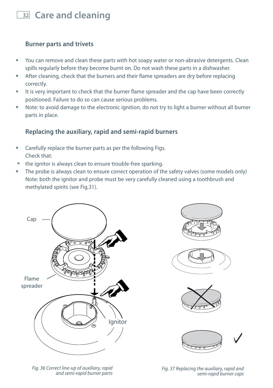 Care and cleaning | Fisher & Paykel OR90 User Manual | Page 34 / 44