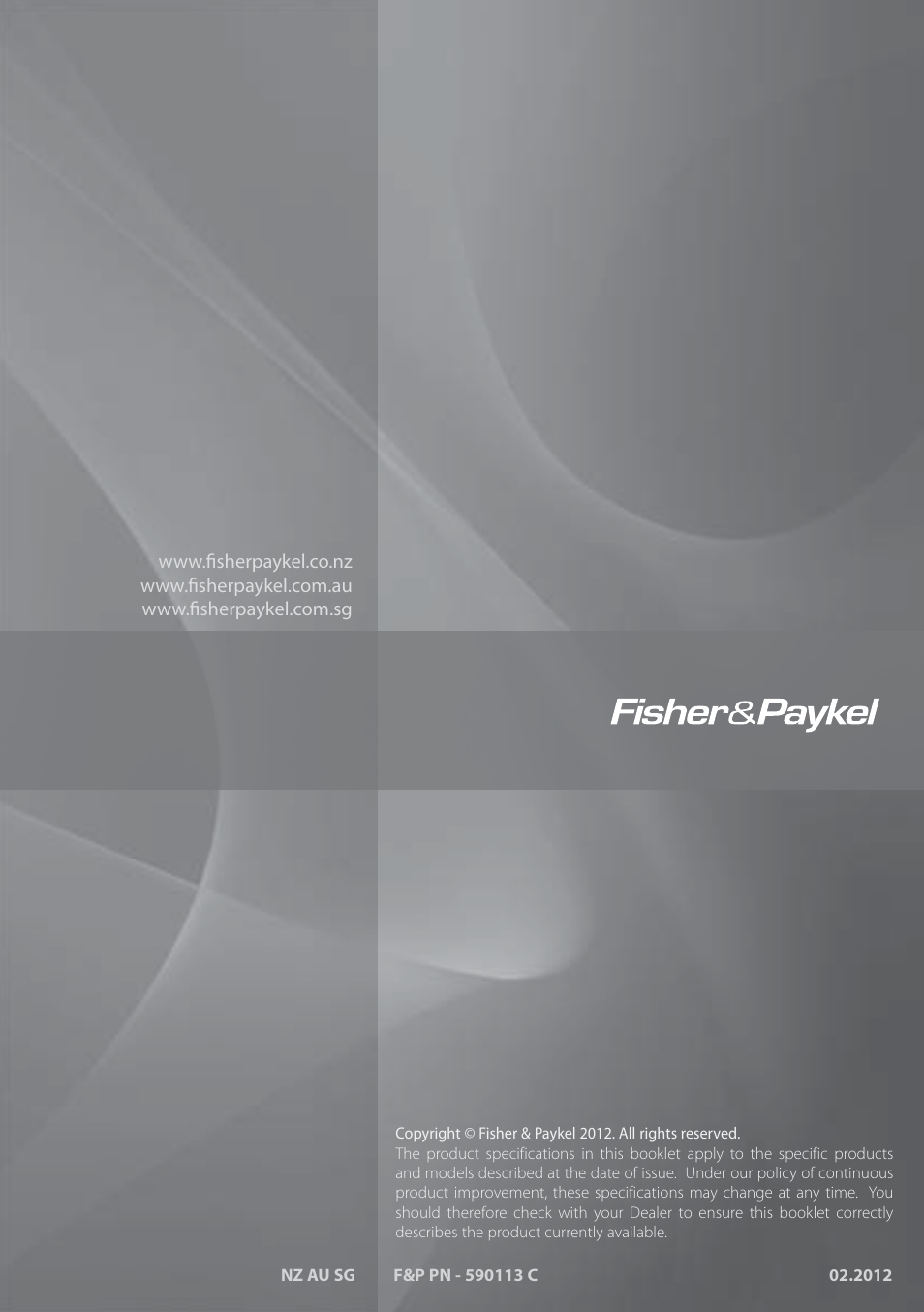 Fisher & Paykel DW60CE User Manual | Page 48 / 48