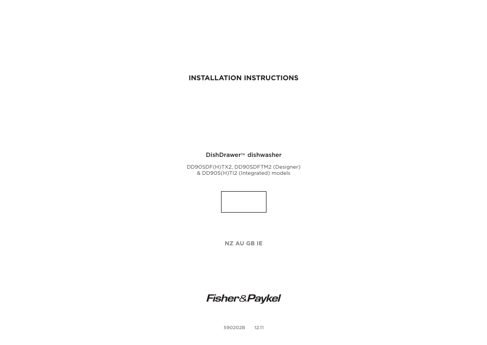 Fisher & Paykel DD90SDF(H)TX2 User Manual | 24 pages