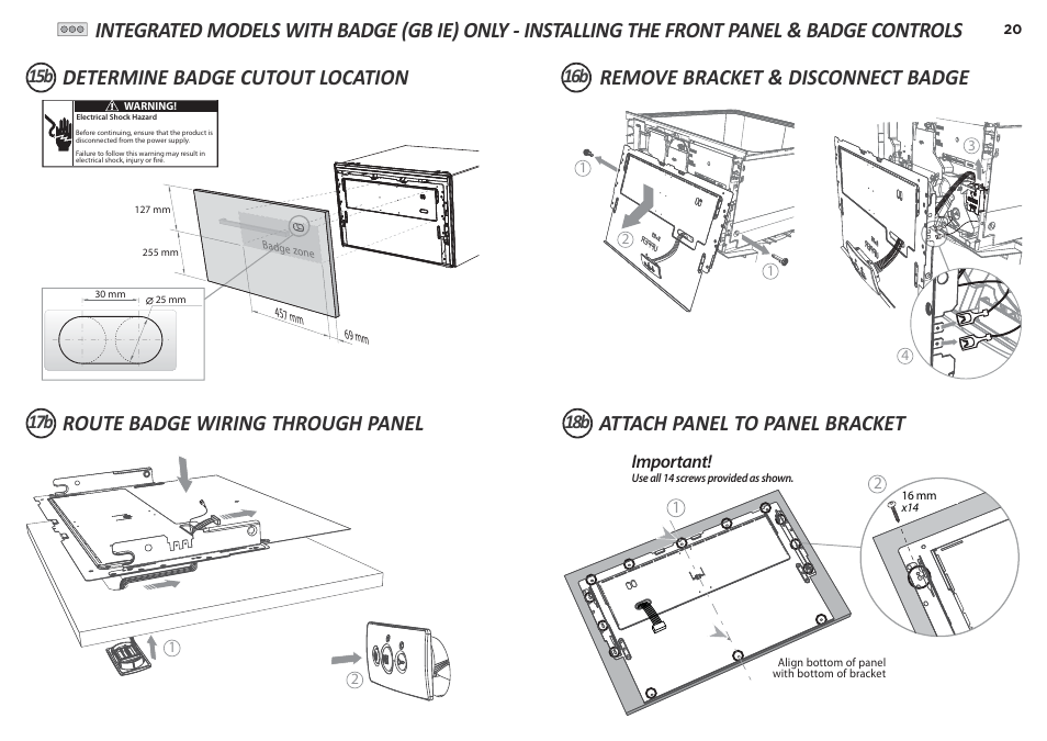 Important | Fisher & Paykel DD90SDF(H)TX2 User Manual | Page 20 / 24