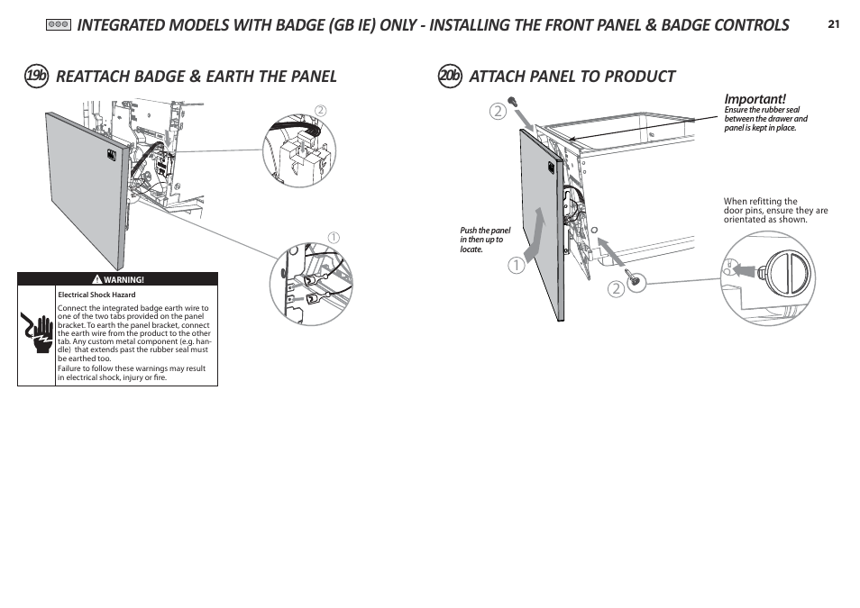 19b 20b | Fisher & Paykel DD90SDF(H)TX2 User Manual | Page 21 / 24