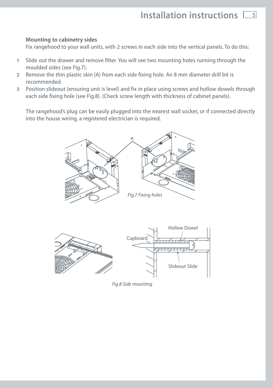 Installation instructions | Fisher & Paykel HS60CSRX1 User Manual | Page 7 / 12
