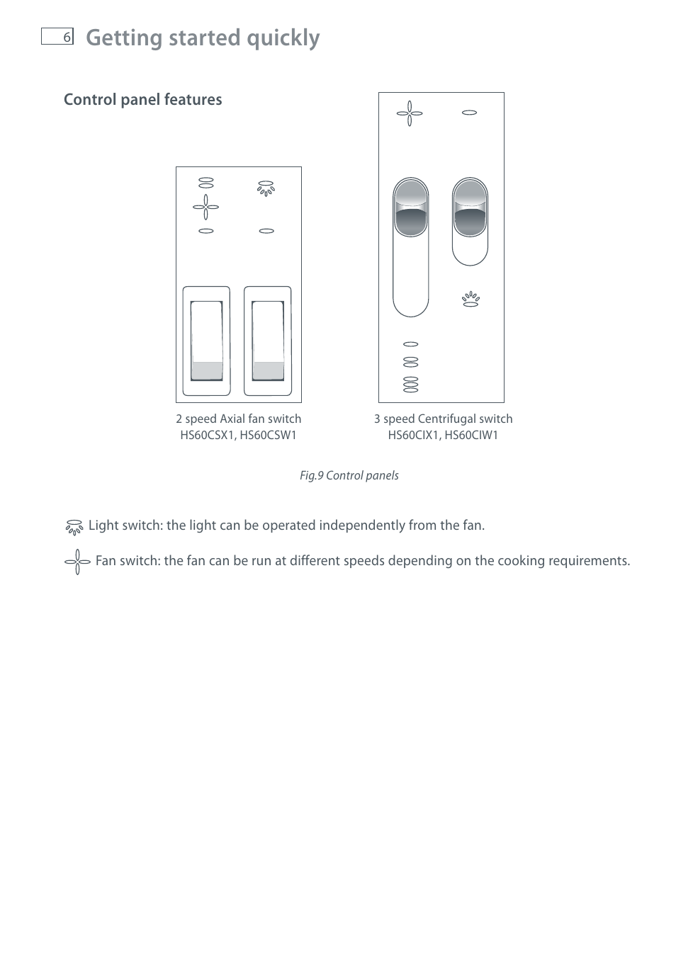 Getting started quickly | Fisher & Paykel HS60CSRX1 User Manual | Page 8 / 12