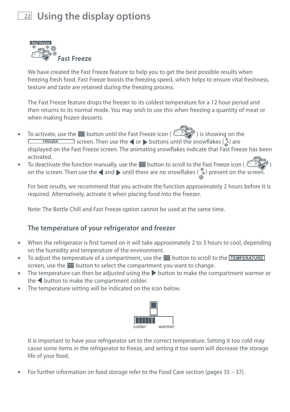 Using the display options | Fisher & Paykel RF610A User Manual | Page 24 / 52