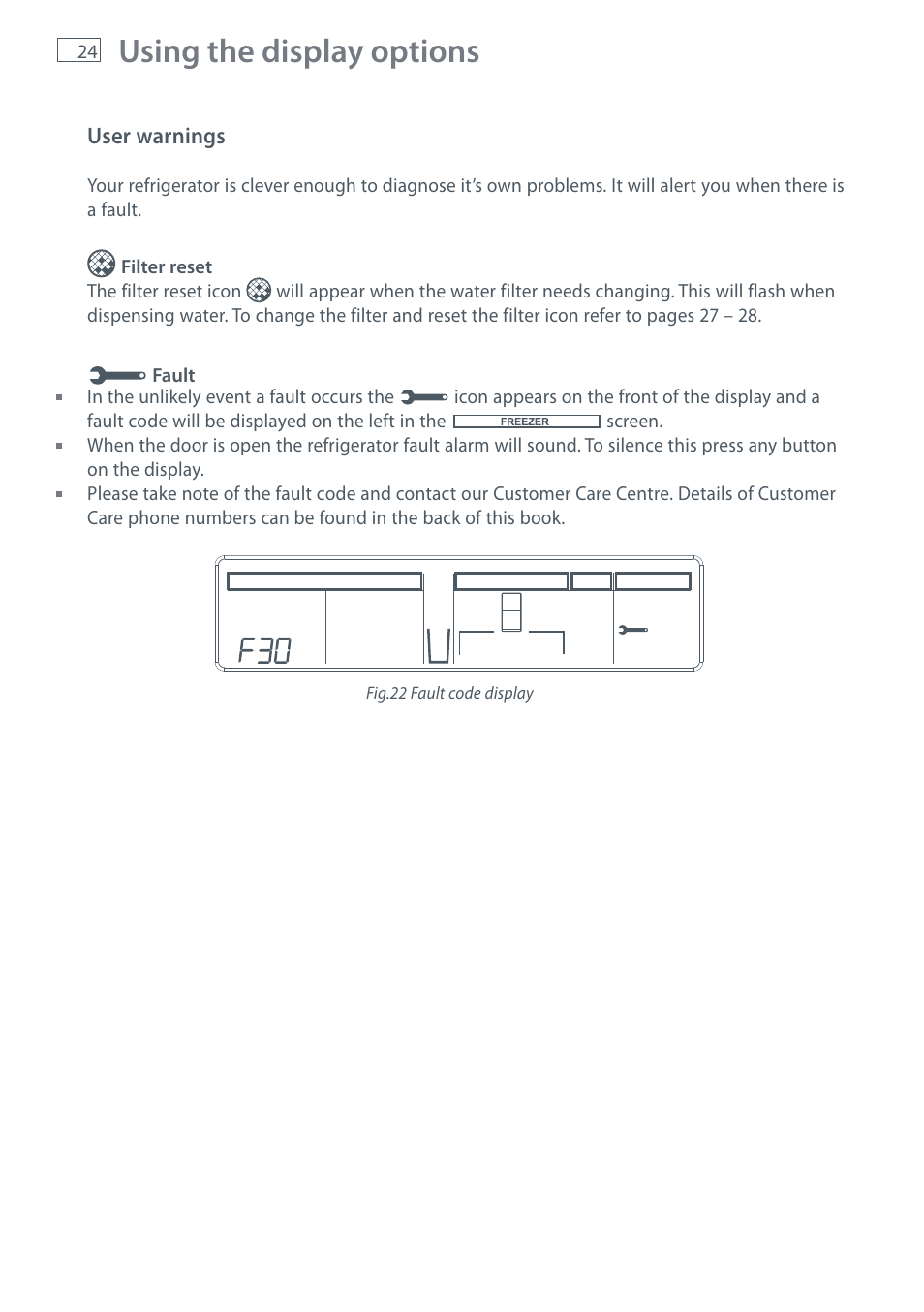 Using the display options | Fisher & Paykel RF610A User Manual | Page 26 / 52