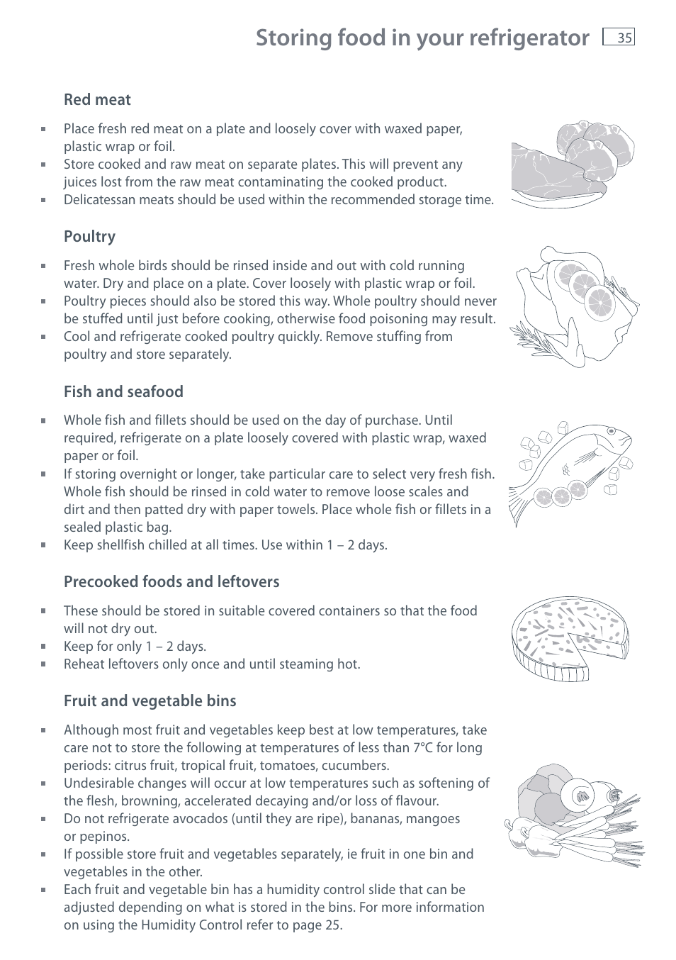 Storing food in your refrigerator | Fisher & Paykel RF610A User Manual | Page 37 / 52