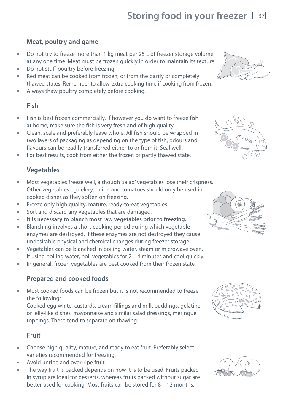 Storing food in your freezer | Fisher & Paykel RF610A User Manual | Page 39 / 52