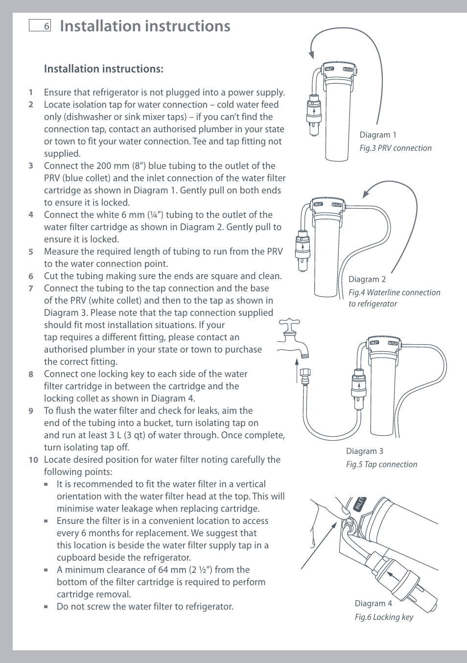 Installation instructions | Fisher & Paykel RF610A User Manual | Page 8 / 52