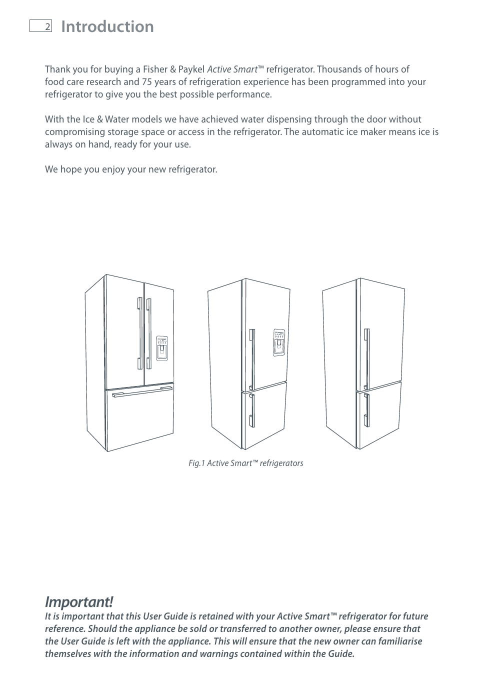 Introduction, Important | Fisher & Paykel E411T User Manual | Page 4 / 52