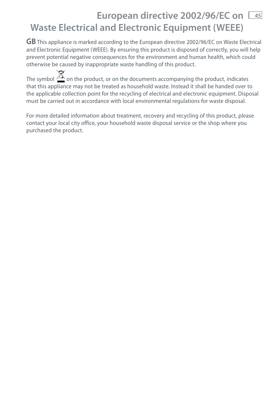 Fisher & Paykel E411T User Manual | Page 47 / 52