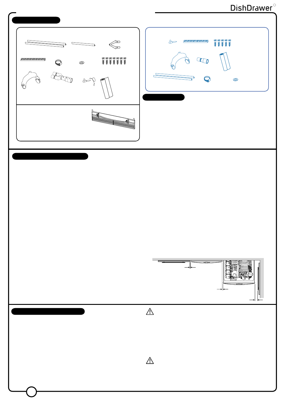 Before you start - double & single models, Parts supplied, Tools needed | Installation preparation, Important, Electrical information, 2warning, Warning | Fisher & Paykel V3 DS603 User Manual | Page 2 / 12