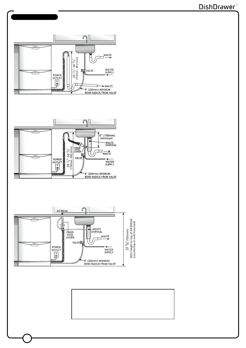 Double models, Plumbing options | Fisher & Paykel V3 DS603 User Manual | Page 4 / 12