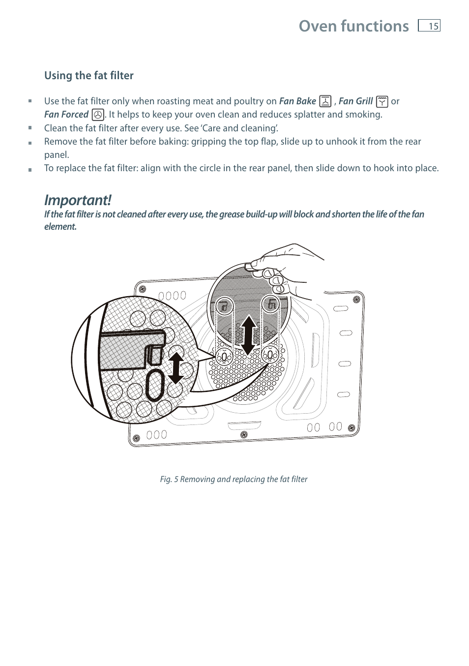 Oven functions, Important | Fisher & Paykel OB60S9DE User Manual | Page 17 / 44