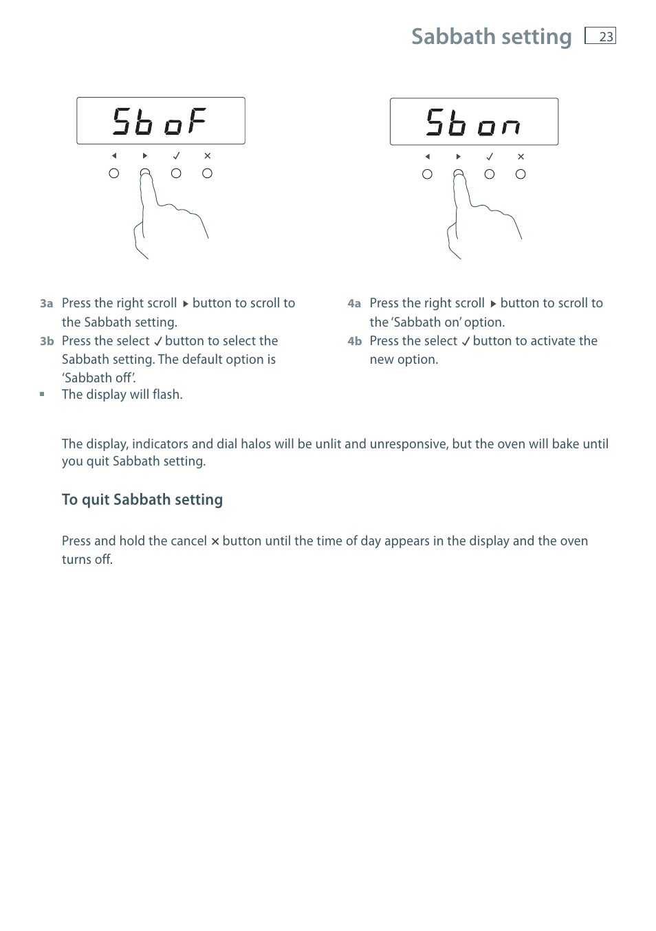 Sabbath setting | Fisher & Paykel OB60S9DE User Manual | Page 25 / 44
