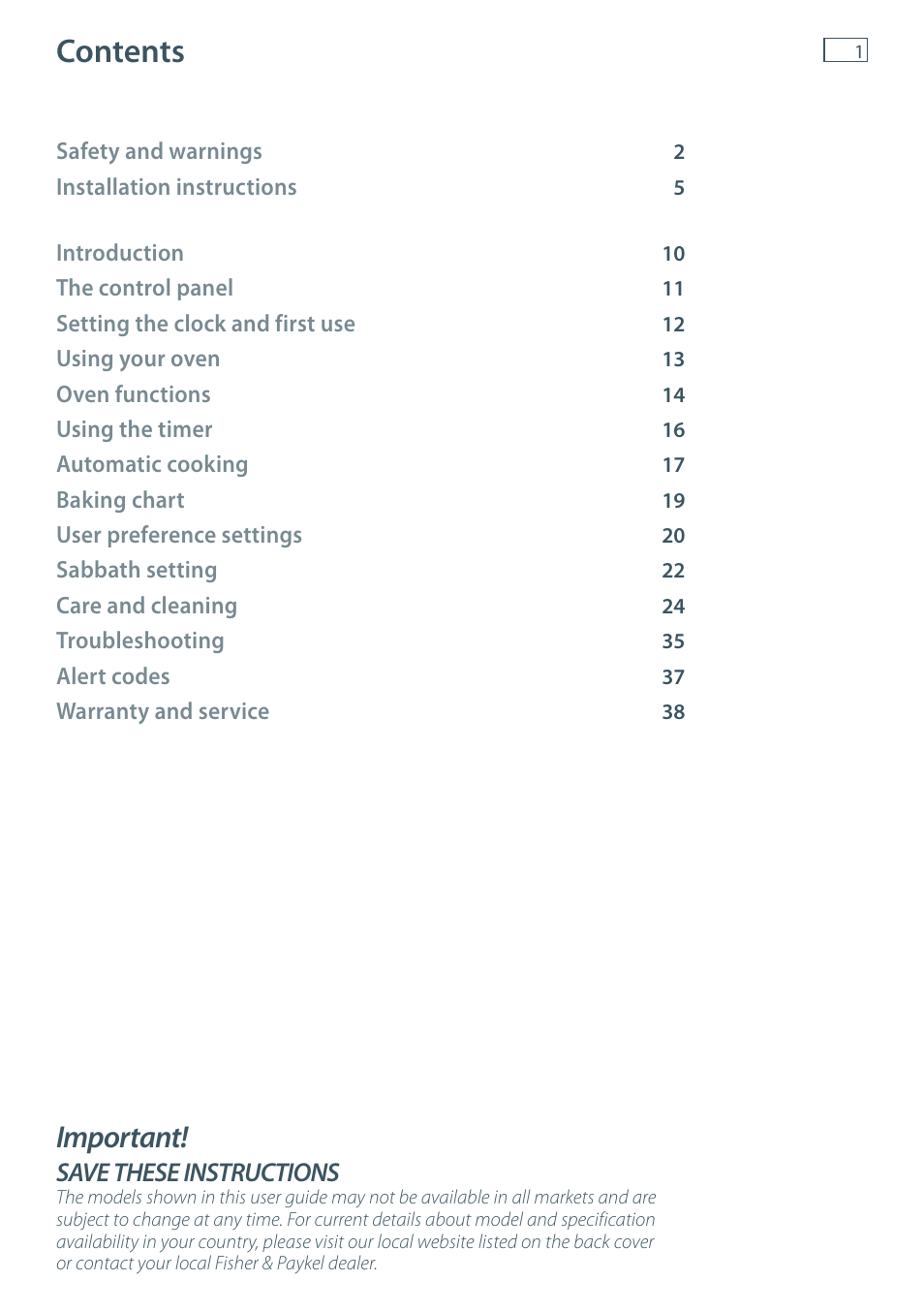 Fisher & Paykel OB60S9DE User Manual | Page 3 / 44