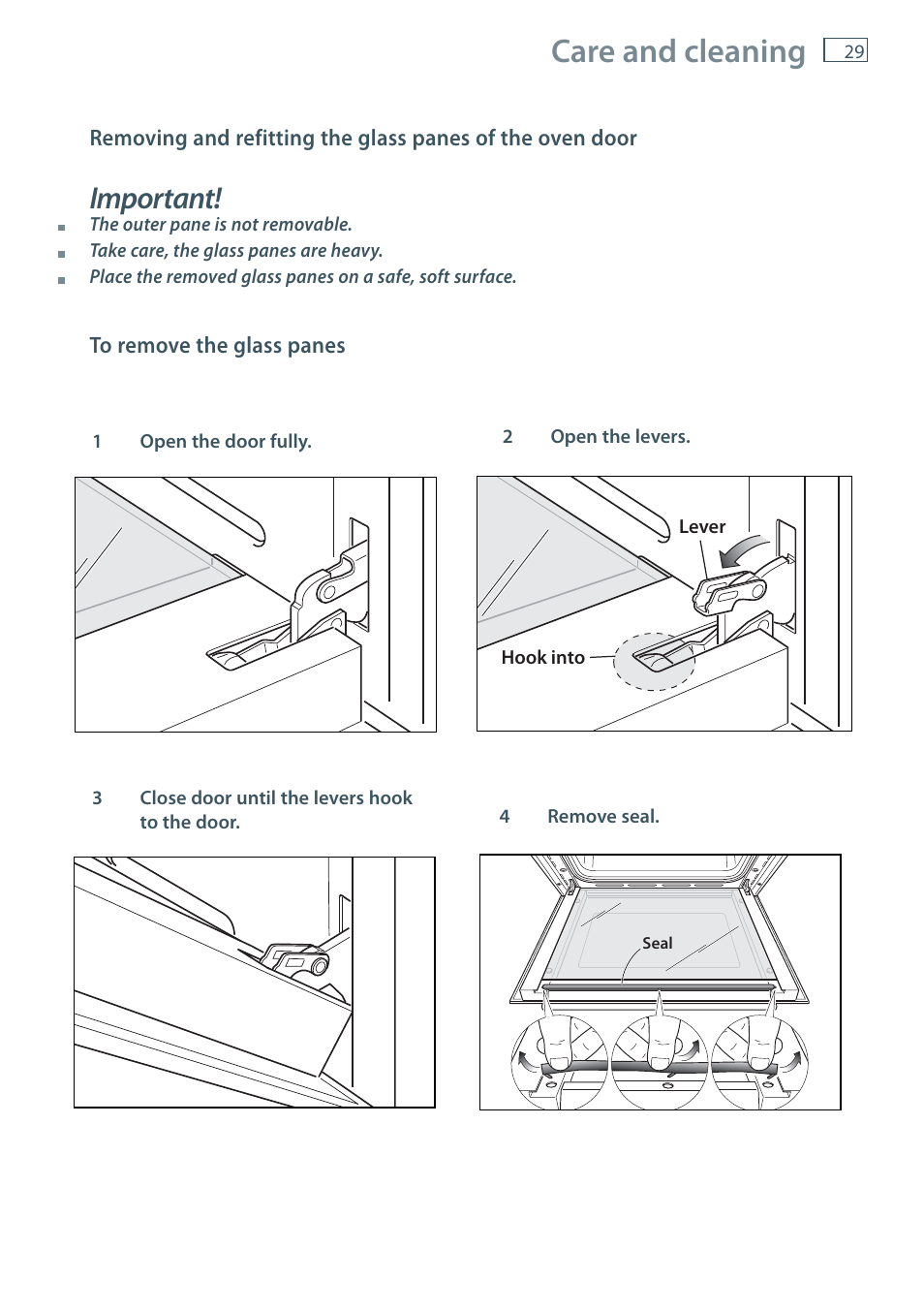 Care and cleaning, Important | Fisher & Paykel OB60S9DE User Manual | Page 31 / 44