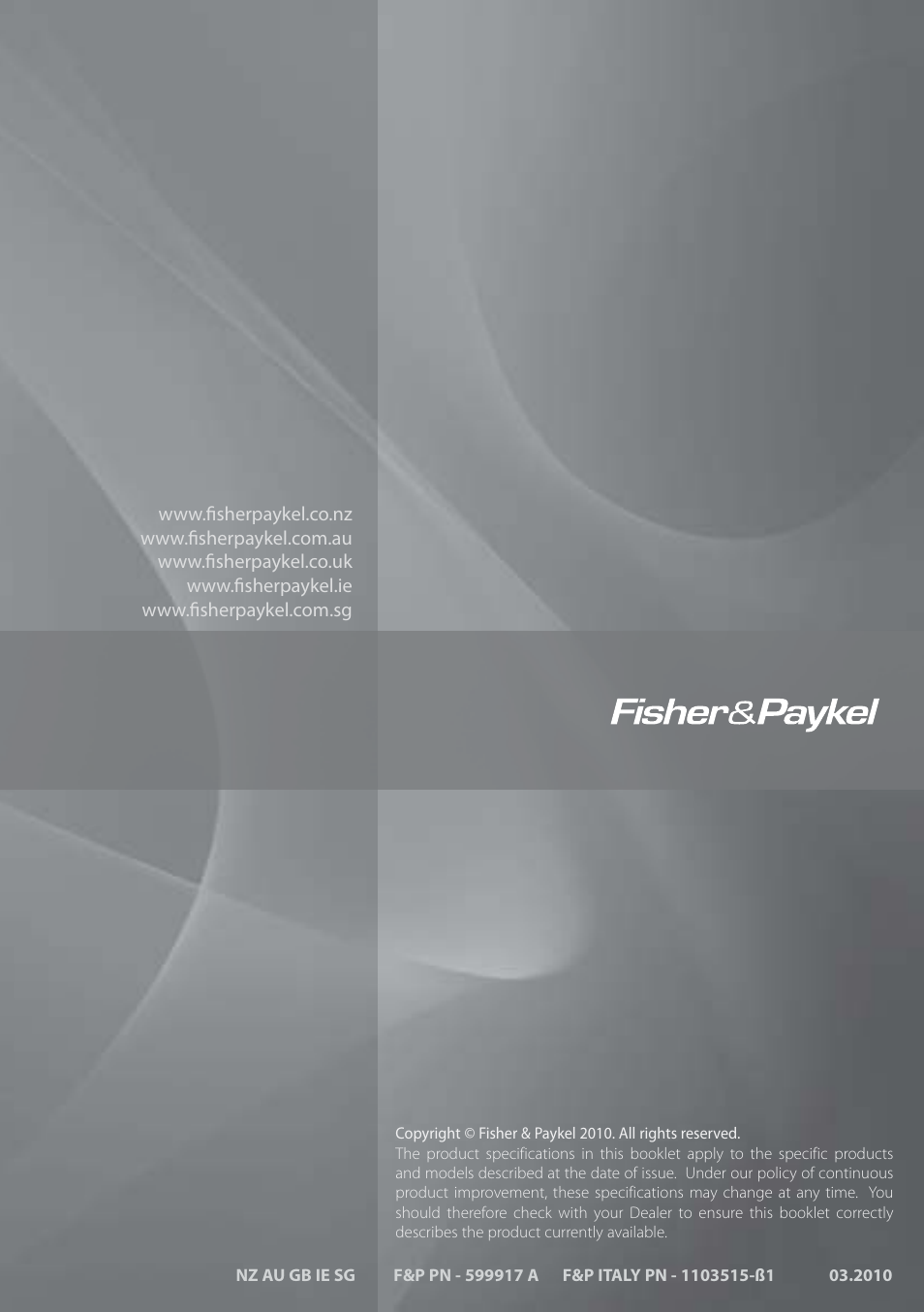 Fisher & Paykel OB60S9DE User Manual | Page 44 / 44