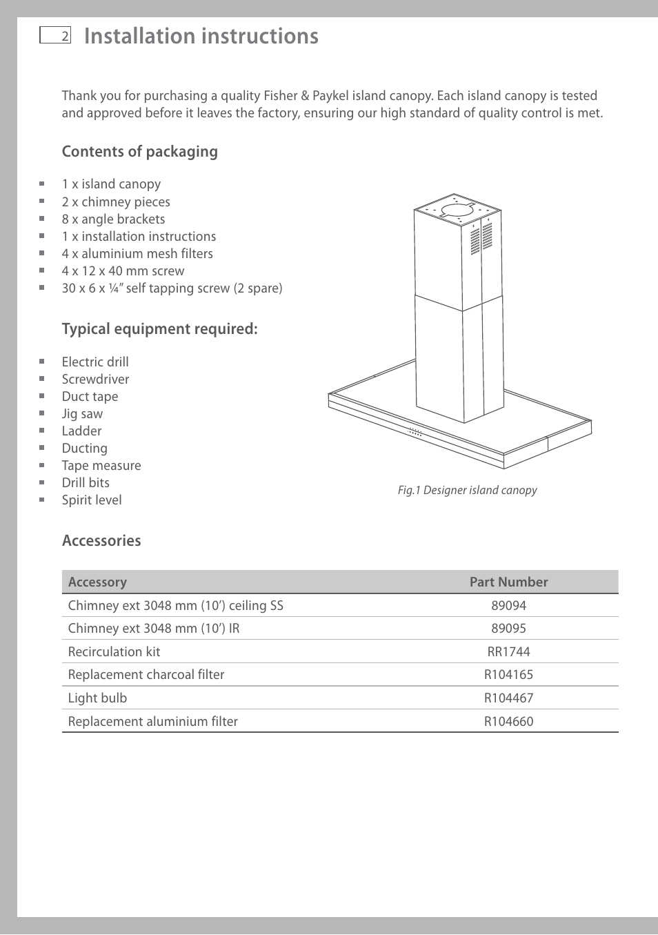 Installation instructions | Fisher & Paykel HI120DMB1 User Manual | Page 4 / 12