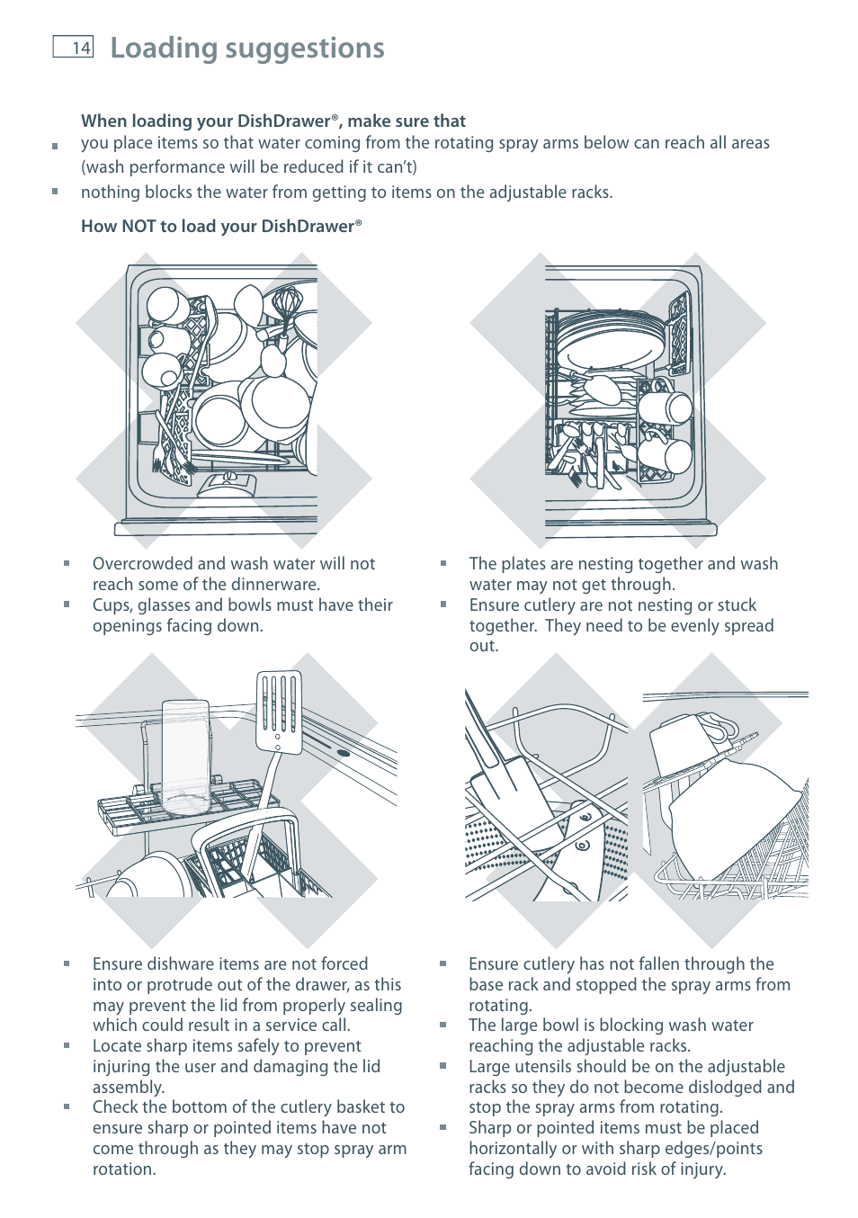 Loading suggestions | Fisher & Paykel DD36 User Manual | Page 16 / 40