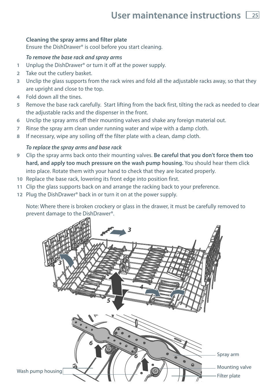User maintenance instructions | Fisher & Paykel DD36 User Manual | Page 27 / 40