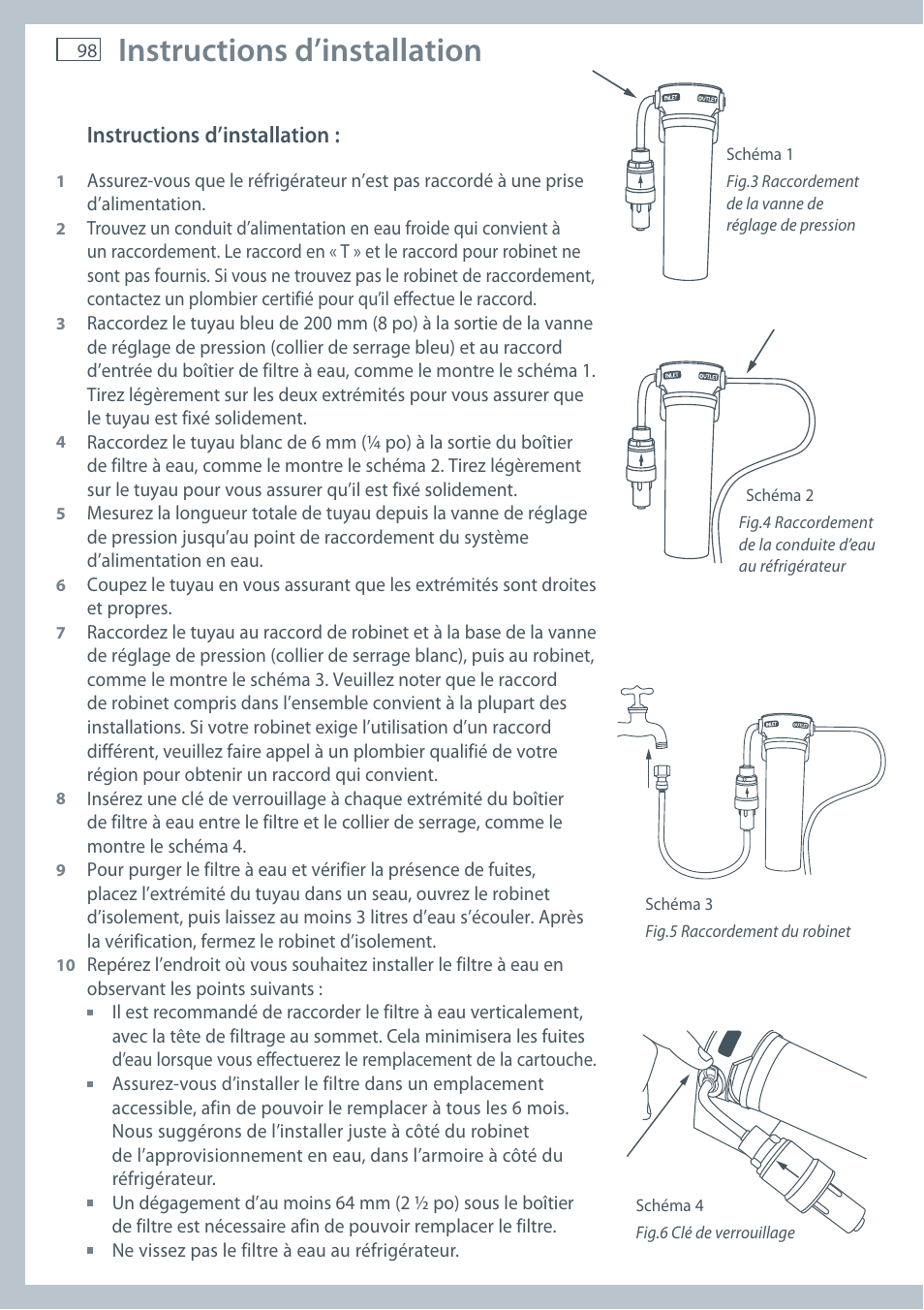 Instructions d’installation | Fisher & Paykel E522B User Manual | Page 100 / 144