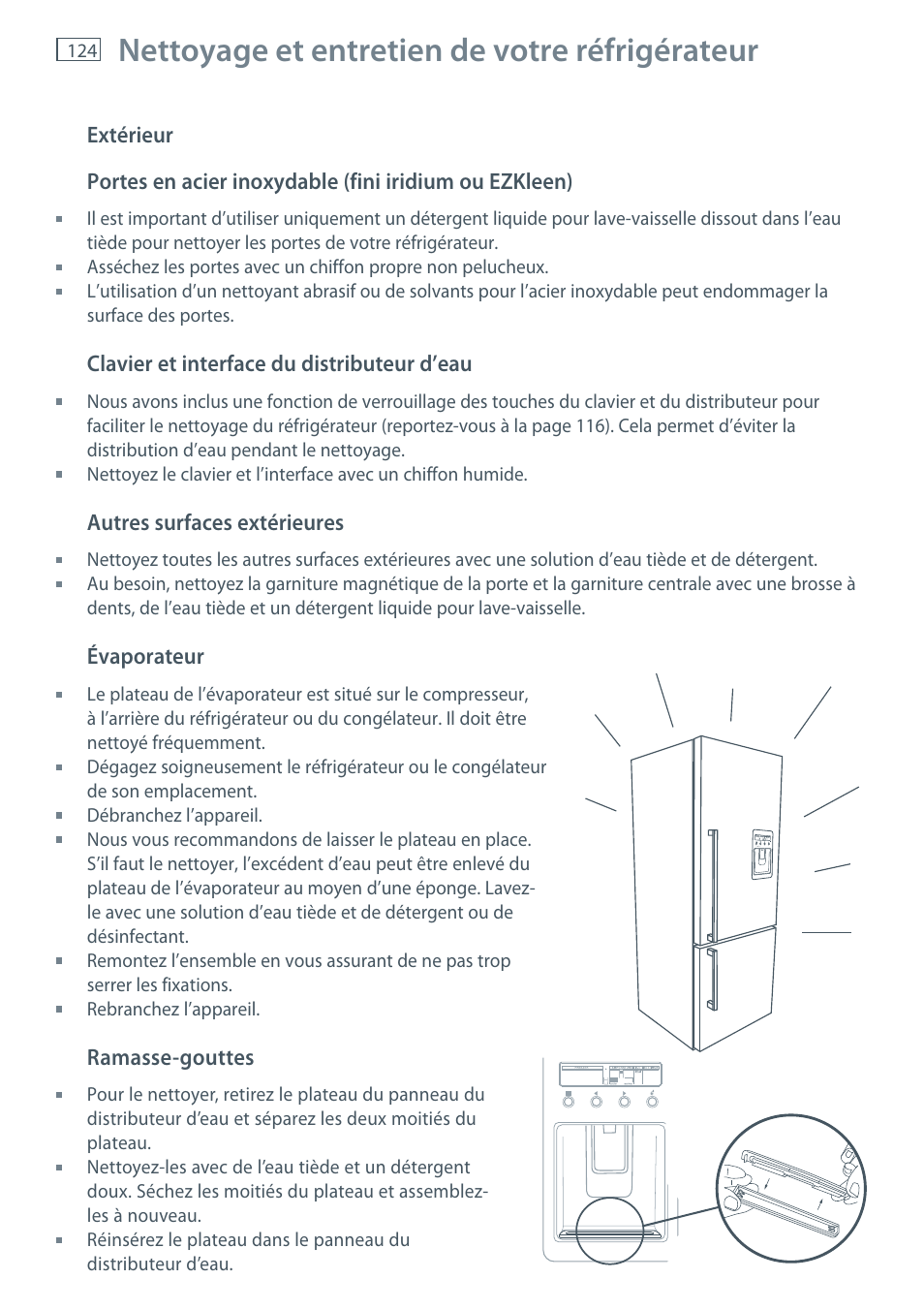 Nettoyage et entretien de votre réfrigérateur | Fisher & Paykel E522B User Manual | Page 126 / 144