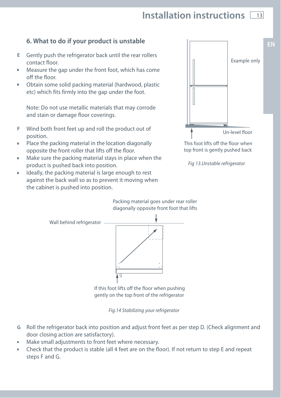 Installation instructions | Fisher & Paykel E522B User Manual | Page 15 / 144